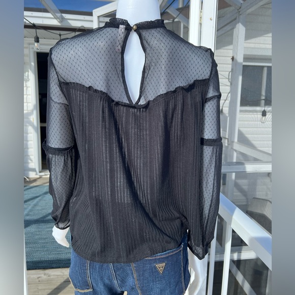 Black Semi Sheer Blouse by Xhilaration - Picture 2 of 3